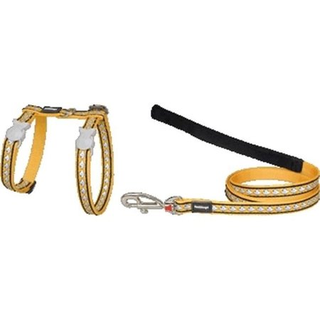 RED DINGO Red Dingo CH-RF-YE-SM Cat Harness & Lead Combo Reflective Yellow CH-RF-YE-SM